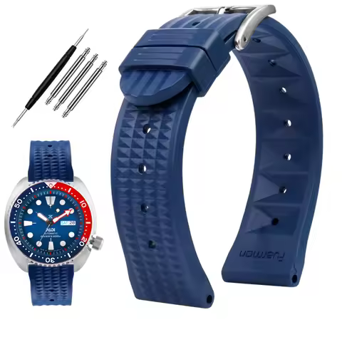 20mm 22mm Rubber Watchband For Seiko IWC Citizen Waffle Strap Bracelets Fashion Universal Mens Diver
