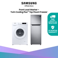 Samsung Front Load Washing Machine, 7kg, 3 Ticks WW70T3020WW/SP and Samsung Twin Cooling Plus™ Refrigerator Top Mount Freezer, 321L, Energy Rating 3 Ticks RT32K503ASL/SS - Fridge