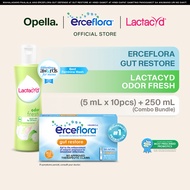 Erceflora Gut Restore Probiotic Supplement + Lactacyd Feminine Wash Odor Fresh 250ML