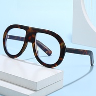 Ins Fashion Aviation Frame Blue Light Blocking Large Size Computer Eyeglasses