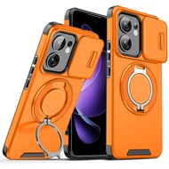 For Oppo A5X Case OPPO A5X 4G Cover oppo A5X 5G Magnetic Ring Armor Slide Camera Lens Case Magsafe W