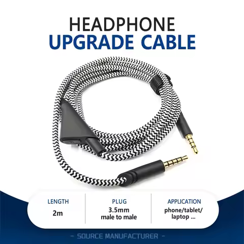Brand 3.5MM Male to Male jack Audio cable Striped Headset Upgrade Inline Muting Control Line for Log