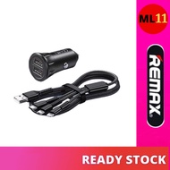 REMAX Car Charger Fast Charging RCC-236 Dual USB Car Charger With Cable Car USB Port Car Fast Charge