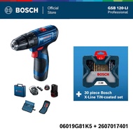 Bosch ชุดสุดคุ้ม GSB 120 Li (1 แบต) กับ Bosch X-Blue Line titanium set 30 ชิ้น