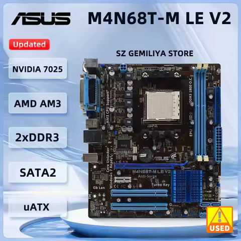 ASUS M4N68T-M LE V2 Motherboard Socket AM3 NVIDIA GeForce 7025 DDR3 16GB 1×PCI-E X16 USB2.0 support 