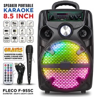SPEAKER BLUETOOTH FREE MIC WIRELESS KARAOKE + STAND SPEAKER + REMOTE - 8.5 INCH SPEAKER KARAOKE FULL