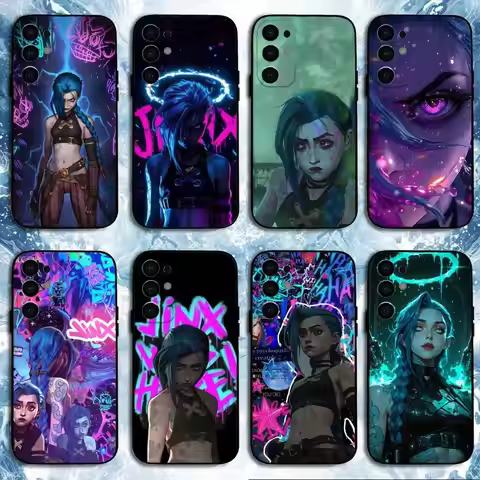 Anime Arcane Jinx Phone Case For Samsung S25,S24,S23,S22,S21,S20,Plus,Fe,Lite,Others Black Cover