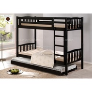 ►DOUBLE DECKER THICK BASE SINGLE SIZE BUNK BED SOLID WOODEN FRAME / DOUBLE DECKER BED / KATIL KAYU