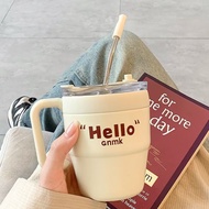 【怦然动】 情侣杯子高颜值风玻璃杯简约时尚带杯盖防烫高颜值吸饮杯Couple cup high color value wind glass cup simple fashio 【06129H4P6y