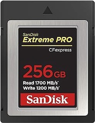 Sandisk SDCFE-256G-GN4NN Extreme Pro CFexpress Type B Memory Card, 256GB, Read 1700MB/s, Write 1200MB/s