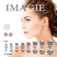 IMAGIE ต่างหูเพชร Cz Hearts&Arrows ต่างหูคริสตัล SWAROVSKI 3-10mm