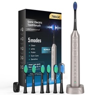 7MAGIC Electric Toothbrush for Adults, Sonic Toothbrush with 3 Intensity Levels & 5 Modes, 2-Min Sma