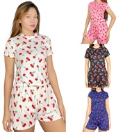 H&H #3770 Small-Medium Women's Cotton Cherry Terno T-shirt Short Damit Pambahay