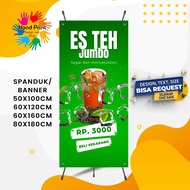 Cetak Spanduk Banner Jualan Es Teh Jumbo Es Teh Manis Lemon Tea Ice Tea Spanduk Custom