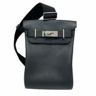 HERMES 愛馬仕 HAC A DOS 肩背包 胸背包  黑色 銀扣 W刻