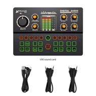 【 LCG5】-V90 Sound Card Professional Audio Condenser Mic Studio Singing Microphone for Karaoke Podcas