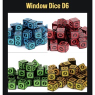 Window D6 Dice 1 Piece (1die) | For DnD D&D MTG RPG TRPG Board Game Tarot Cards Magic
