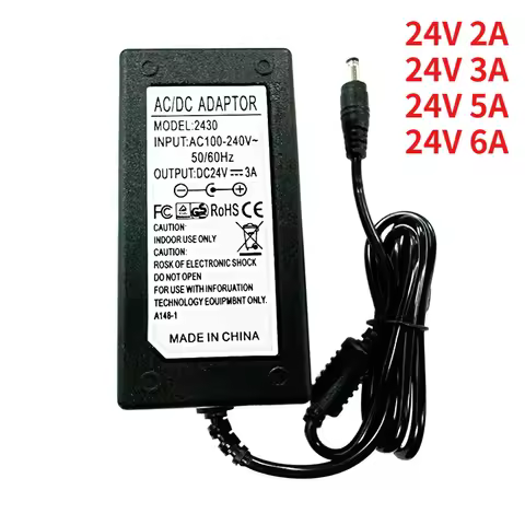 24V Power Supply Adapter 2A 3A 5A 6A AC 220V To 24V Adapter Transformers for LED Light Strip Laptop 