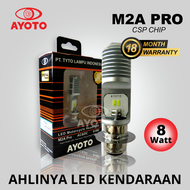 AYOTO Lampu Motor LED M2A Pro H6 Hi/Lo 8W+8W AC DC PNP | Lampu Motor | Aksesoris Motor | COD