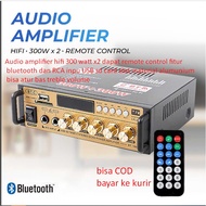 Audio amplifier hifi 300 watt x2 dapat remote control fitur bluetooth