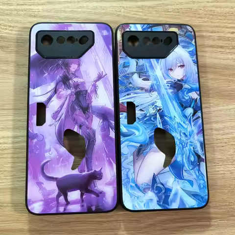 For ROG 7 Phone Case Tempered Glass Back Cover For Asus ROG Phone 7 Shell ROG7 9H Glass Protective C