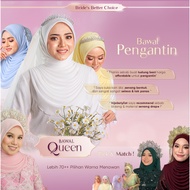 BAWAL queen cotton NIKAH TUNANG CURVE bucu BULAT BAWAL SHAWL OFF WHITE , cream , white CROWNCANTIK T