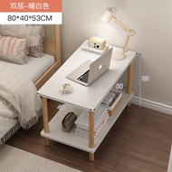 床頭櫃 簡約現代床邊桌 雙層儲物置物架客廳沙發小茶几 臥室小桌子（平行進口）（快遞送貨上門）
