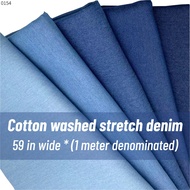 [1 Meter price] Cotton Washed Stretch Denim Fabric &amp; fabric for sewing &amp; denim fabric &amp; denim cloth &amp; jean fabric &amp; fabric