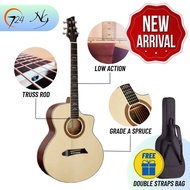 Northerly Gale GT500 Acoustic Guitar by Germany Designed - GT500 EQ Acoustic Electric Guitar - Grade A Spruce Top - Sallee Back &amp; Sides - Beginner Guitar Best Quality - NG Guitar - 724 Rocks