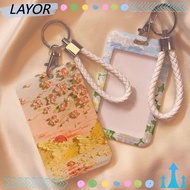 LAYORSG Credit Card Holders, Plastic Business Card Holder, Cartoon ID Card Sleeve Student