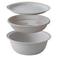 Marna Zaru Bowl Set 21cm with Tray Gray K809GY Heat-Resistant Dishwasher-Safe Microwave-Compatible S