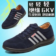 safety boot black hammer safety shoe Kasut elektrik tanpa kepala keluli 6kv kasut penebat lelaki tuk