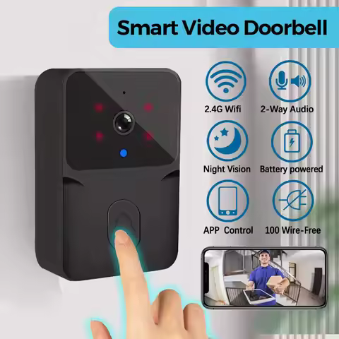 2026 Wireless Smart Video Doorbell, 2.4G WiFi Home Security Camera, 2-way Audio, Night Vision, Batte