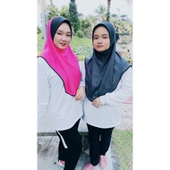 EzYHijaB Tudung Sukan/tudung riadah/tudung sukan sekolah putih/tudung piping/tudung pejabat/Hiking