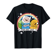 CN Adventure Time Finn And Jake Rainbow Stars Portrait T-Shirt