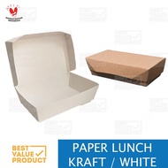 PAPER LUNCH BOX L BAHAN KRAFT IVORY WHITE LUNCH BOX L