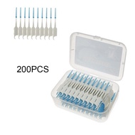 200Pcs Interdental Brushes Double Head ทันตกรรม ไหมขัดฟัน ทำความสะอาดฟัน ซิลิโคนอ่อนนุ่ม การดูแลช่องปาก ทำความสะอาดไม้จิ้มฟัน ไม้จิ้มฟัน เครื่องมือ