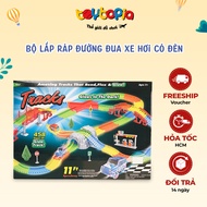 Toytopia car racing track assembly set with lights, large car track assembly toy for creative childr