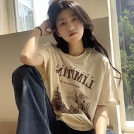 Dream clothes🎃พร้อมส่งจากกทม🥕เสื้อยืดแฟชั่น เสื้อ ยืด ผู้หญิง Oversize เสื้อยืดแฟชั่นสตรีทพิมพ์ลายเกาหลี