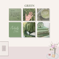 PAPERDESGIN.INDO - GREEN Wall Decor 6pc | Aesthetic Aesthetic | Wall decoration | Journal Journal | 