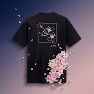 New YONEX Outdoor Sports and Leisure Badminton Robe Top for Men and Women Black Cherry Blossom Print