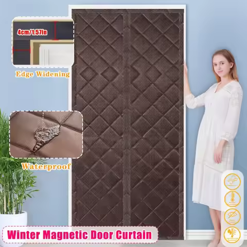 1 piece Winter Door Curtain Thickened Home Windproof Warm Magnetic Soundproof Bedroom Home Decoratio