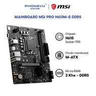 Mainboard MSI PRO H610M-E DDR5 - Socket 1700 - Chipset H610 - Micro-ATX -
