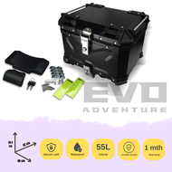 EVO 55L Motorcycle Aluminium Top Box (Black)
