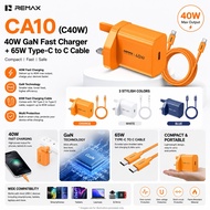 REMAX CA10 (C40W) 40W GaN Fast Charger + 65W Type-C to Type-C Cable 1M