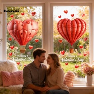HAN_ Static Window Cling Party Window Cling Valentine’s Day Heart Balloon Window Cling – Waterproof 