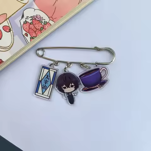 Anime Bungo Stray Dogs Dazai Osamu Nakahara Chuya Ryunosuke Akutagawa Izumi Kyouka Cosplay Pin Brooc