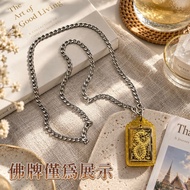 [Flat Ring Cuban Stainless Steel Chain] Flat Ring Cuban Stainless Steel Chain Single Hanging Amulet 