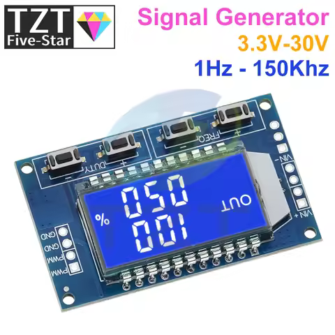 TZT 1Hz-150Khz Signal Generator PWM Board Module Pulse Frequency Duty Cycle Adjustable Module LCD Di