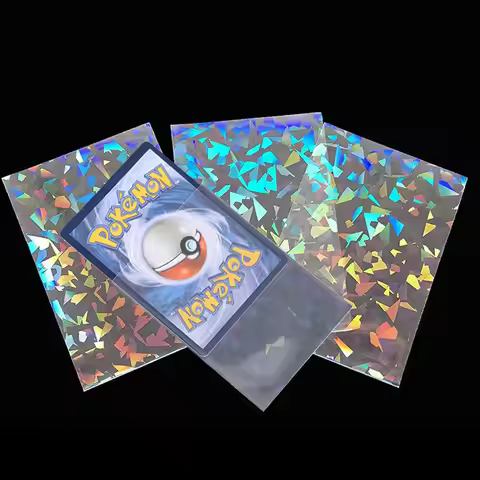 66*91mm Holographic Soft Trading Laser Card Film Sleeve For Pokemon Game Protector Folder Yugioh Bas